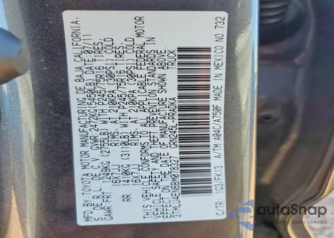 2011 Toyota Tacoma V6 из США, поврежденный, VIN 3TMLU4EN6BM078327